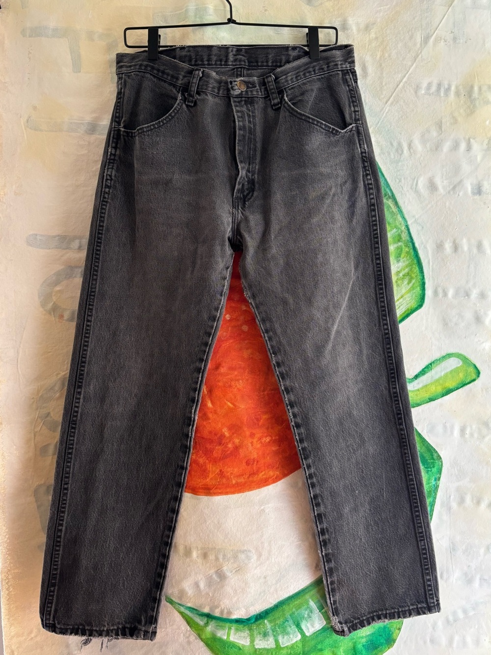 80s Rustler Men’s Washed Black Straight Jeans